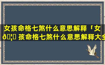 女孩命格七煞什么意思解释「女 🦄 孩命格七煞什么意思解释大全」